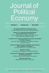 cover of Journal of Political Economy, volume 132 number 4 (April 2024)