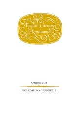 cover of English Literary Renaissance, volume 54 number 2 (Spring 2024)