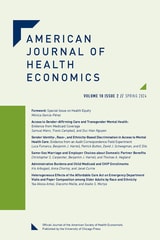 cover of American Journal of Health Economics, volume 10 number 2 (Spring 2024)