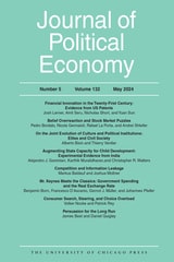 cover of Journal of Political Economy, volume 132 number 5 (May 2024)