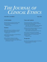 cover of The Journal of Clinical Ethics, volume 35 number 3 (Fall 2024)