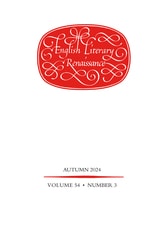 cover of English Literary Renaissance, volume 54 number 3 (Autumn 2024)