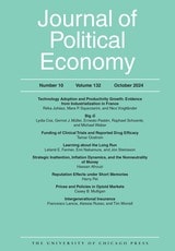 cover of Journal of Political Economy, volume 132 number 10 (October 2024)