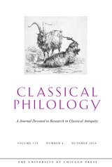 cover of Classical Philology, volume 119 number 4 (October 2024)