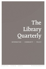 cover of The Library Quarterly, volume 94 number 4 (October 2024)