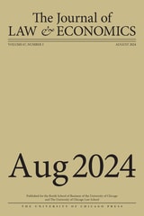 cover of The Journal of Law and Economics, volume 67 number 3 (August 2024)