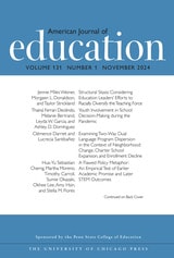 cover of American Journal of Education, volume 131 number 1 (November 2024)