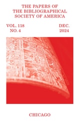 cover of The Papers of the Bibliographical Society of America, volume 118 number 4 (December 2024)