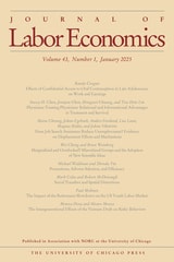cover of Journal of Labor Economics, volume 43 number 1 (January 2025)