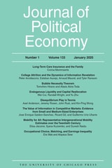 cover of Journal of Political Economy, volume 133 number 1 (January 2025)