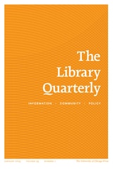 cover of The Library Quarterly, volume 95 number 1 (January 2025)