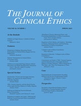 cover of The Journal of Clinical Ethics, volume 36 number 1 (Spring 2025)