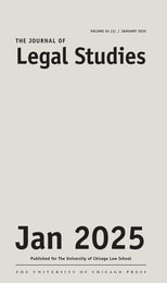 cover of The Journal of Legal Studies, volume 54 number 1 (January 2025)