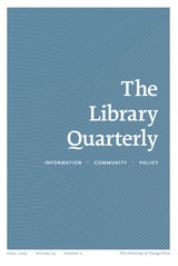 cover of The Library Quarterly, volume 95 number 2 (April 2025)