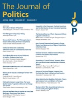 cover of The Journal of Politics, volume 87 number 2 (April 2025)