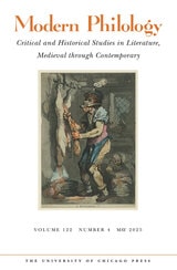 cover of Modern Philology, volume 122 number 4 (May 2025)