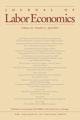 cover of Journal of Labor Economics, volume 43 number 2 (April 2025)