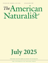 cover of The American Naturalist, volume 206 number 1 (July 2025)