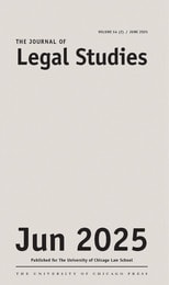cover of The Journal of Legal Studies, volume 54 number 2 (June 2025)