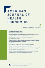 cover of American Journal of Health Economics, volume 11 number 3 (Summer 2025)