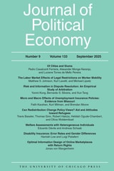 cover of Journal of Political Economy, volume 133 number 9 (September 2025)