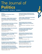 cover of The Journal of Politics, volume 87 number 4 (October 2025)