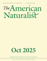 cover of The American Naturalist, volume 206 number 4 (October 2025)