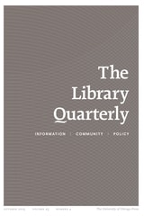 cover of The Library Quarterly, volume 95 number 4 (October 2025)
