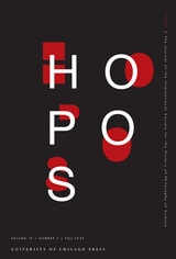 cover of HOPOS: The Journal of the International Society for the History of Philosophy of Science, volume 15 number 2 (Fall 2025)