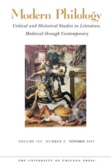cover of Modern Philology, volume 123 number 2 (November 2025)