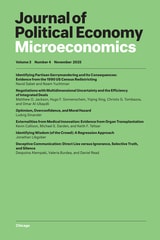 cover of Journal of Political Economy Microeconomics, volume 3 number 4 (November 2025)