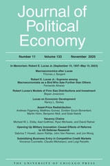 cover of Journal of Political Economy, volume 133 number 11 (November 2025)