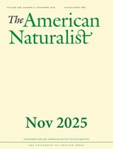 cover of The American Naturalist, volume 206 number 5 (November 2025)