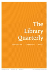 cover of The Library Quarterly, volume 96 number 1 (January 2026)
