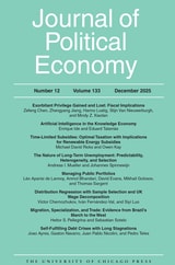 cover of Journal of Political Economy, volume 133 number 12 (December 2025)