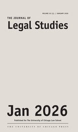 cover of The Journal of Legal Studies, volume 55 number 1 (January 2026)