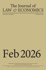 cover of The Journal of Law and Economics, volume 69 number 1 (February 2026)