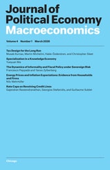 cover of Journal of Political Economy Macroeconomics, volume 4 number 1 (March 2026)