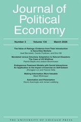 cover of Journal of Political Economy, volume 134 number 3 (March 2026)