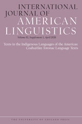 cover of International Journal of American Linguistics, volume 92 number S1 (April 2026)