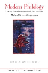 cover of Modern Philology, volume 123 number 4 (May 2026)