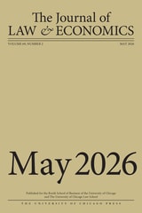 cover of The Journal of Law and Economics, volume 69 number 2 (May 2026)