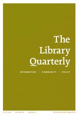 cover of The Library Quarterly, volume 96 number 3 (July 2026)