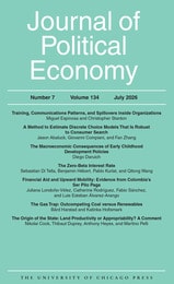 cover of Journal of Political Economy, volume 134 number 7 (July 2026)