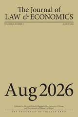 cover of The Journal of Law and Economics, volume 69 number 3 (August 2026)