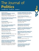 cover of The Journal of Politics, volume 88 number 4 (October 2026)