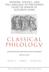 cover of Classical Philology, volume 121 number 4 (October 2026)