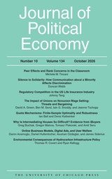 cover of Journal of Political Economy, volume 134 number 10 (October 2026)