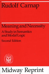 cover of Meaning and Necessity: A Study in Semantics and Modal Logic