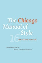 cover of The Chicago Manual of Style, 16th Edition